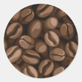 Koffiebonen Ronde Sticker (Voorkant)