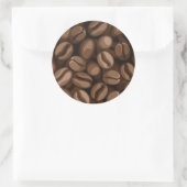 Koffiebonen Ronde Sticker (Tas)