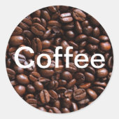 Koffiebonen Ronde Sticker (Voorkant)