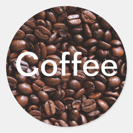 Koffiebonen Ronde Sticker (Voorkant)