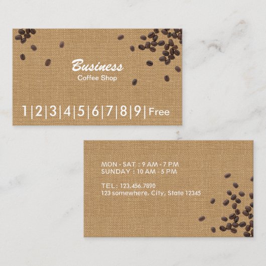 Koffiebonen Rustic Burlap Coffee Loyalty (Voorkant / Achterkant)