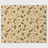 Koffiebonen rustiek Patroon No1 Cadeaupapier (Vlak)
