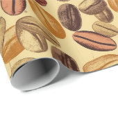 Koffiebonen rustiek  patroon NO2 Cadeaupapier (Rol Hoek)