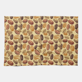 Koffiebonen rustiek patroon NO2 Theedoek