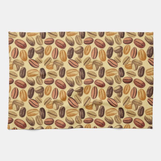 Koffiebonen rustiek  patroon NO2 Theedoek (Horizontaal)