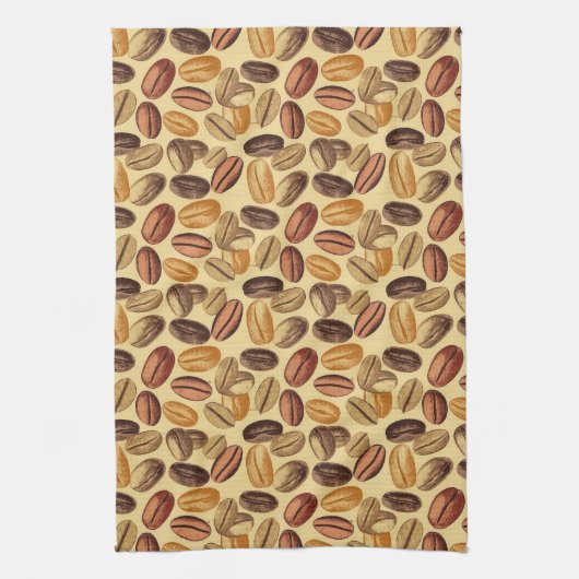 Koffiebonen rustiek  patroon NO2 Theedoek (Verticaal)