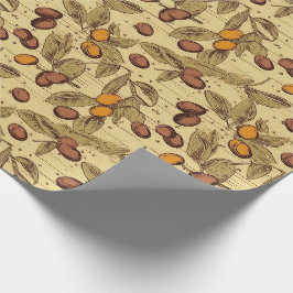 Koffiebonen rustiek patroon No3 Cadeaupapier