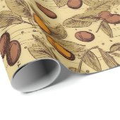 Koffiebonen rustiek  patroon No3 Cadeaupapier (Rol Hoek)