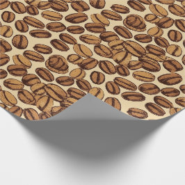Koffiebonen rustiek Patroon No4 Cadeaupapier