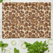 Koffiebonen rustiek Patroon No4 Theedoek (Gevouwen)