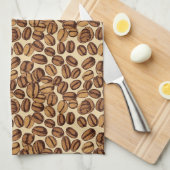 Koffiebonen rustiek  Patroon No4 Theedoek (Quarter Fold)