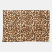 Koffiebonen rustiek Patroon No4 Theedoek (Horizontaal)