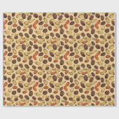 Koffiebonen rustiek Patroon No5 Cadeaupapier (Vlak)