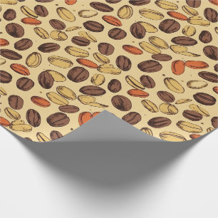 Koffiebonen rustiek Patroon No5 Cadeaupapier