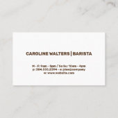 Koffiebonen stromen uit met coop | Cafe Logo Visitekaartje (Achterkant)