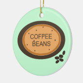 Koffiebonen tekenen Oranje en bruin Keramisch Ornament (Links)