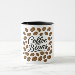 Koffiebonen Typografie Illustratie Mok