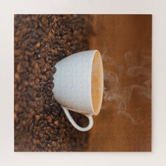 Koffiebonen V1 Jigzaag Puzzle Legpuzzel (Horizontaal)