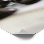 Koffiebonen, verspreid op een oude tabelkleur, 16x poster (Hoek)