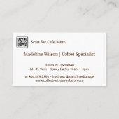 Koffiebonen verspreide achtergrond visitekaartje (Achterkant)