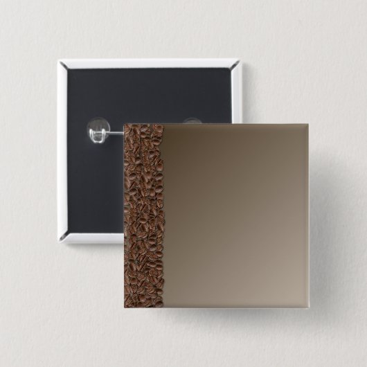 Koffiebonen Vierkante Button 5,1 Cm (Voorkant /achterkant)