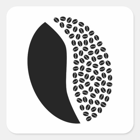 koffiebonen vierkante sticker (Voorkant)