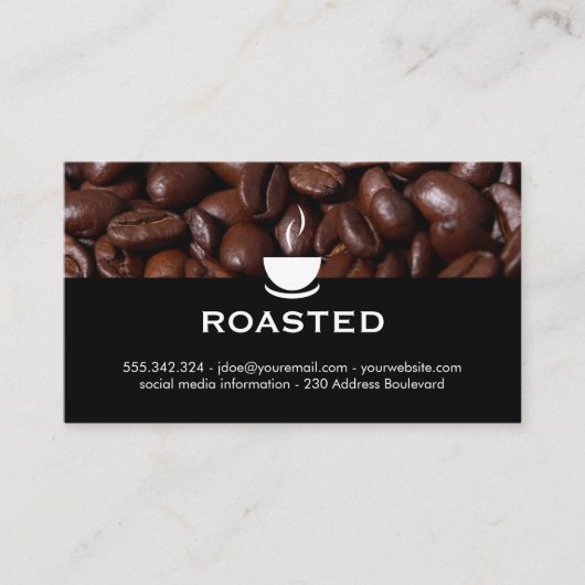 Koffiebonen Visitekaartje (Voorkant)