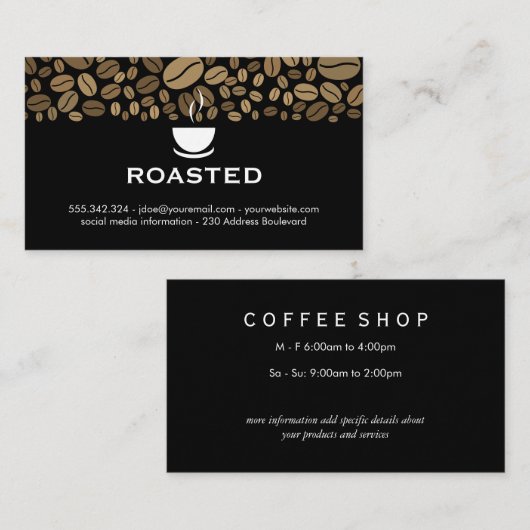 Koffiebonen Visitekaartje (Voorkant / Achterkant)