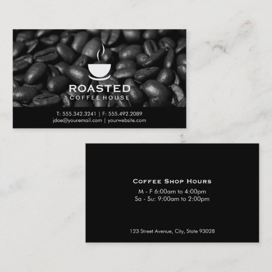 Koffiebonen Visitekaartje (Voorkant / Achterkant)