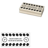 Koffiebonen visitekaartje rubberstempel (Gestempeld)