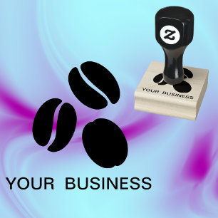 Koffiebonen Voedsel drink met tekst Rubberstempel