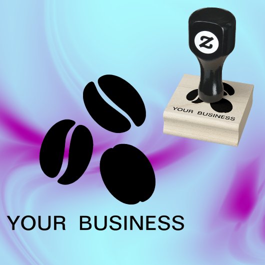 Koffiebonen Voedsel drink met tekst Rubberstempel