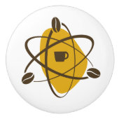 Koffiebonen voor atoomkoffie in goudladerpullen keramische knop (Voorkant)