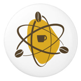 Koffiebonen voor atoomkoffie in goudladerpullen keramische knop