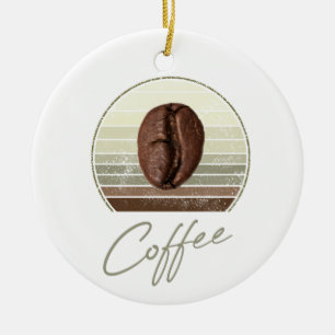 Koffiebonen voor espresso en retro barista keramisch ornament