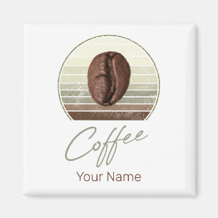 Koffiebonen voor espresso en retro barista magneet