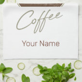 Koffiebonen voor espresso en retro barista theedoek (Gevouwen)