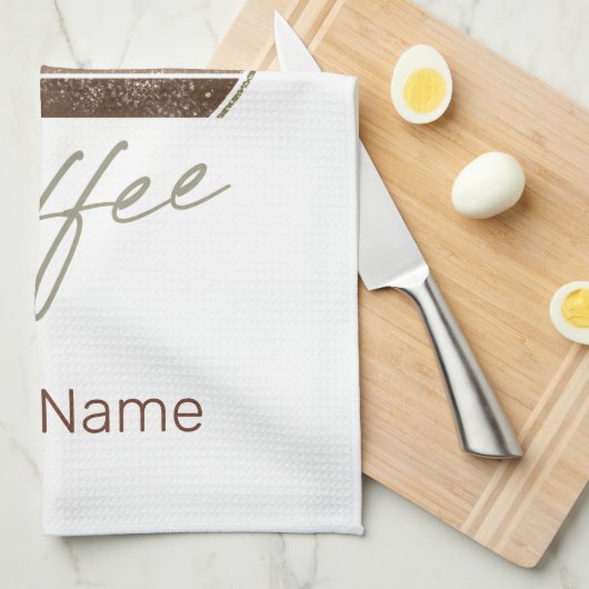 Koffiebonen voor espresso en retro barista theedoek (Quarter Fold)