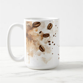 Koffiebonen waterverf - Koffieverslaafden Koffiemok