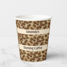 Koffiebonen Waterverf Patroon Gepersonaliseerd