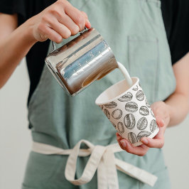 Koffiebonen Zwart & Wit Coffee Shop Business Papieren Bekers