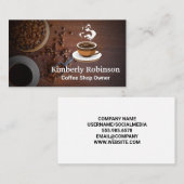 Koffiebonen | Zwerfbeker Visitekaartje (Voorkant / Achterkant)