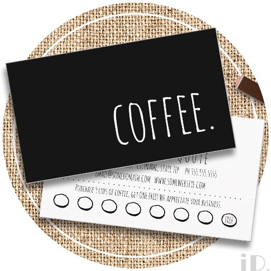 koffiebonenkaart klantenkaartje