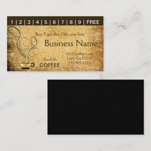  Koffiebonenkaarten Klantenkaartje (Voorkant / Achterkant)