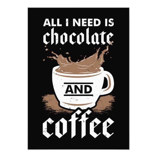 Koffiebonenkorrels en koffie foto afdruk (Voorkant)