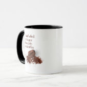 Koffiebonenmok met citaat mok (Voorkant links)
