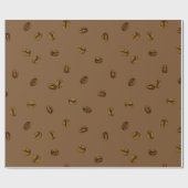 koffiebonenpatroon cadeaupapier (Vlak)