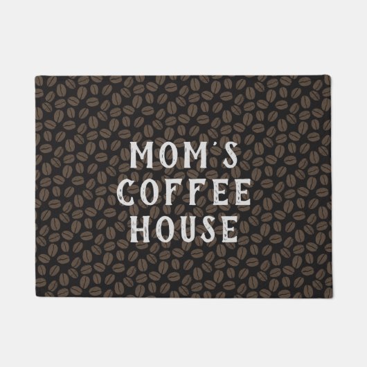 koffiebonenpatroon | Koffiehuis gepersonaliseerd Deurmat (Voorkant)