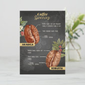 Koffiebonensoorten Kaart (Staand voorkant)
