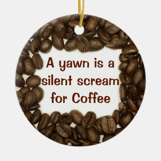 Koffiebonensornament Keramisch Ornament (Voorkant)